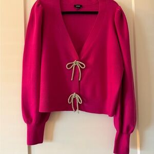 Express Fuchsia Cardigan with Bow Details